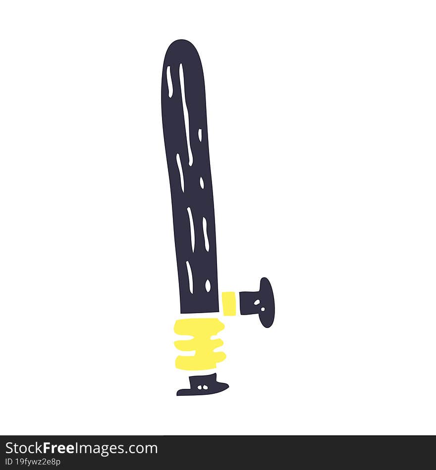 cartoon doodle police truncheon