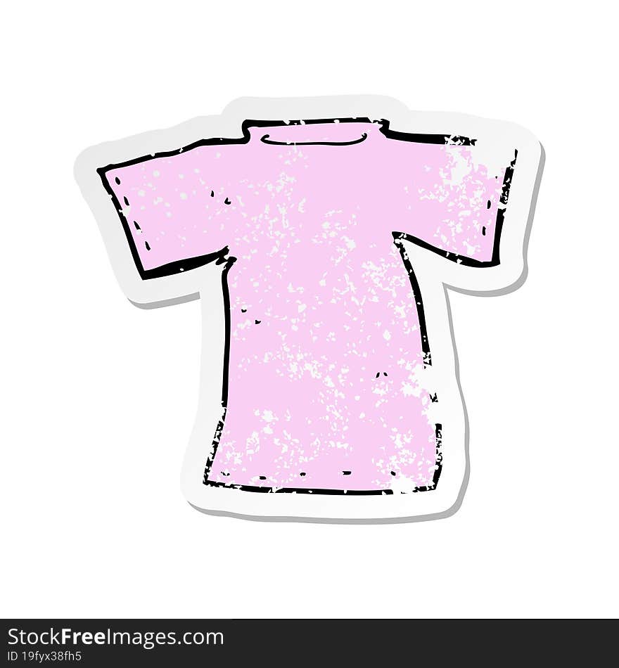 retro distressed sticker of a cartoon t shirt