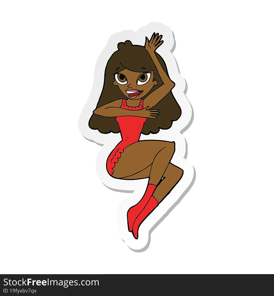 sticker of a cartoon woman in lingerie