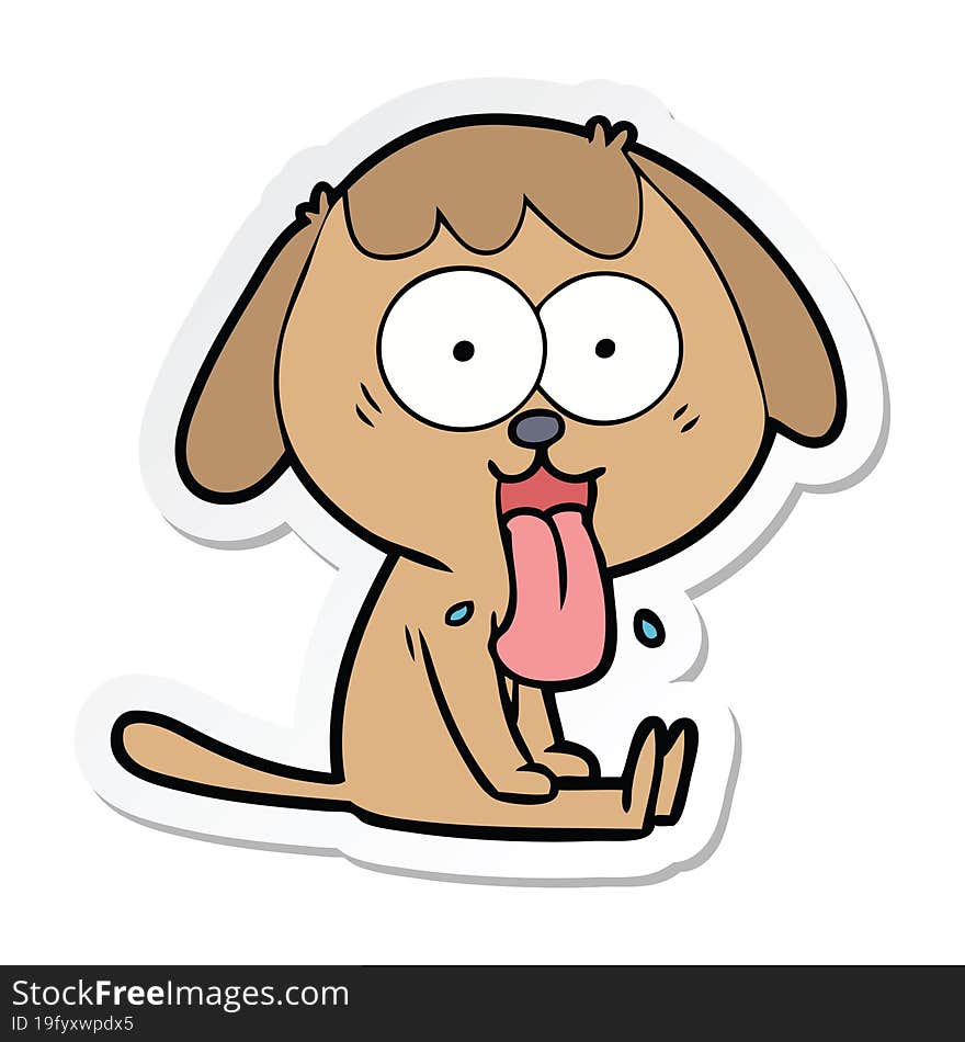 Sticker Of A Cute Cartoon Dog