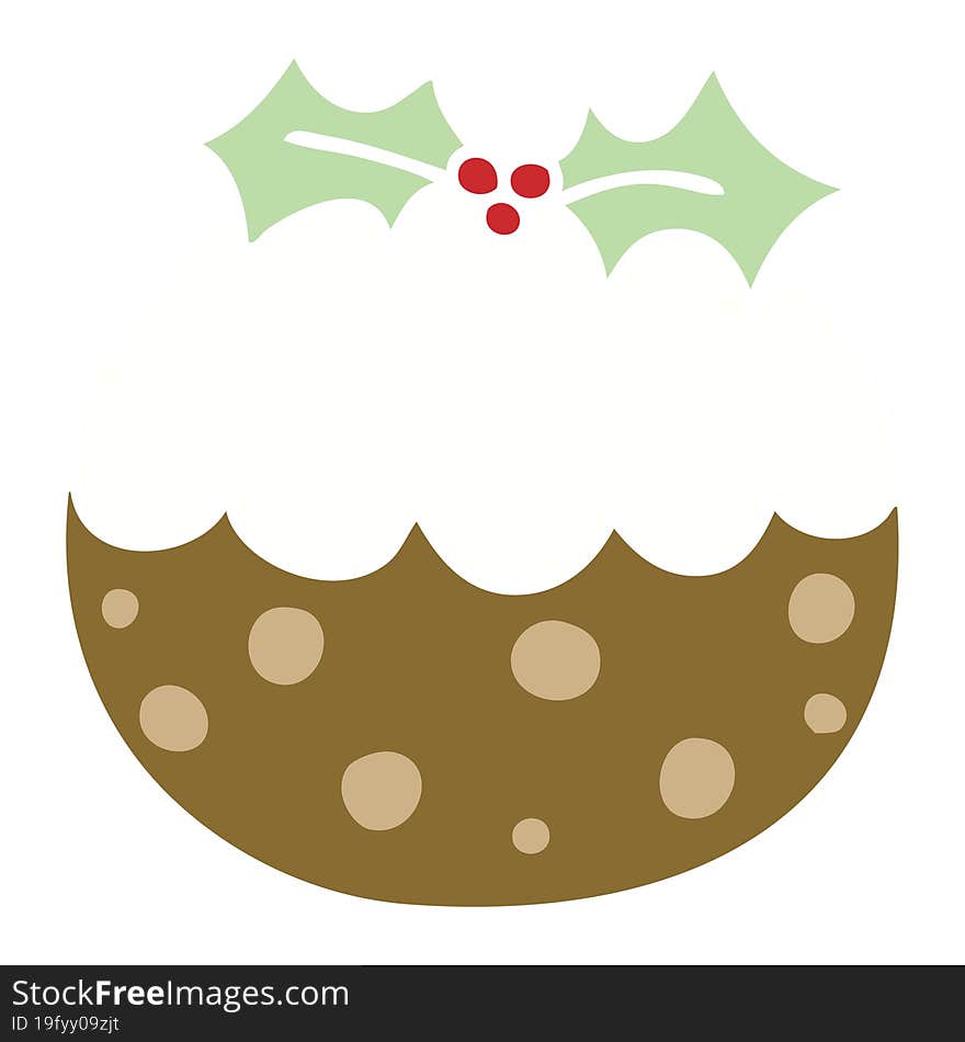 quirky hand drawn cartoon christmas pudding