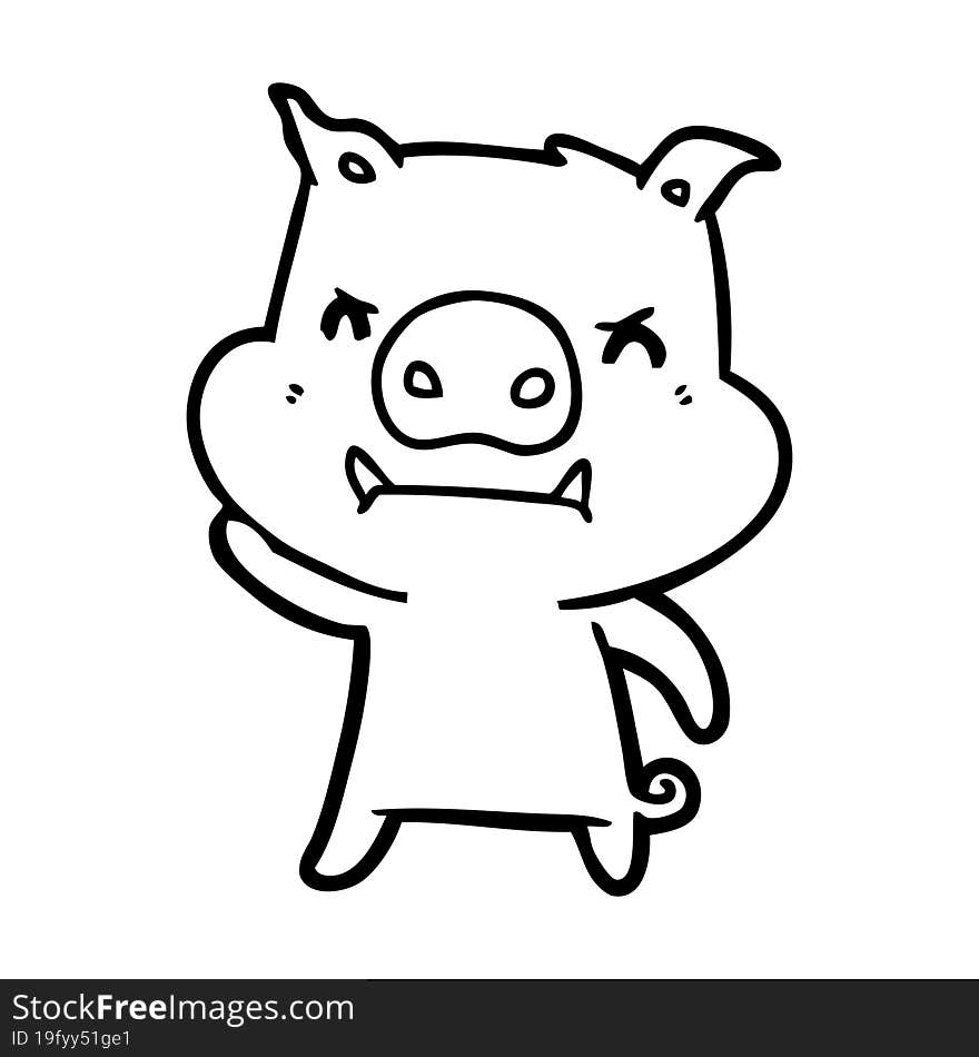 angry cartoon pig. angry cartoon pig