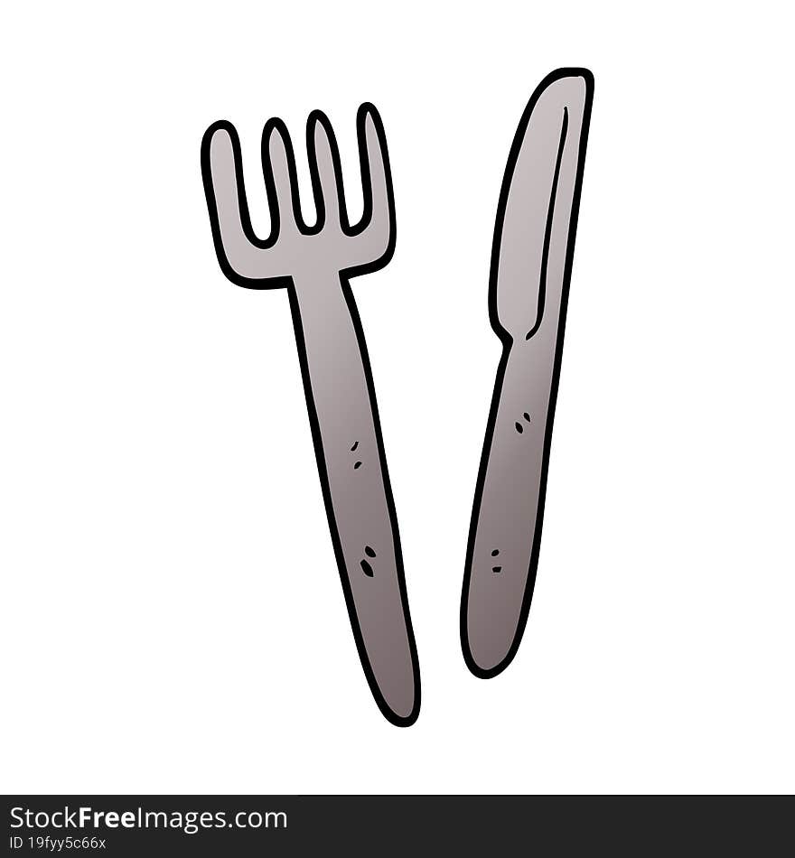 Cartoon Doodle Knife And Fork