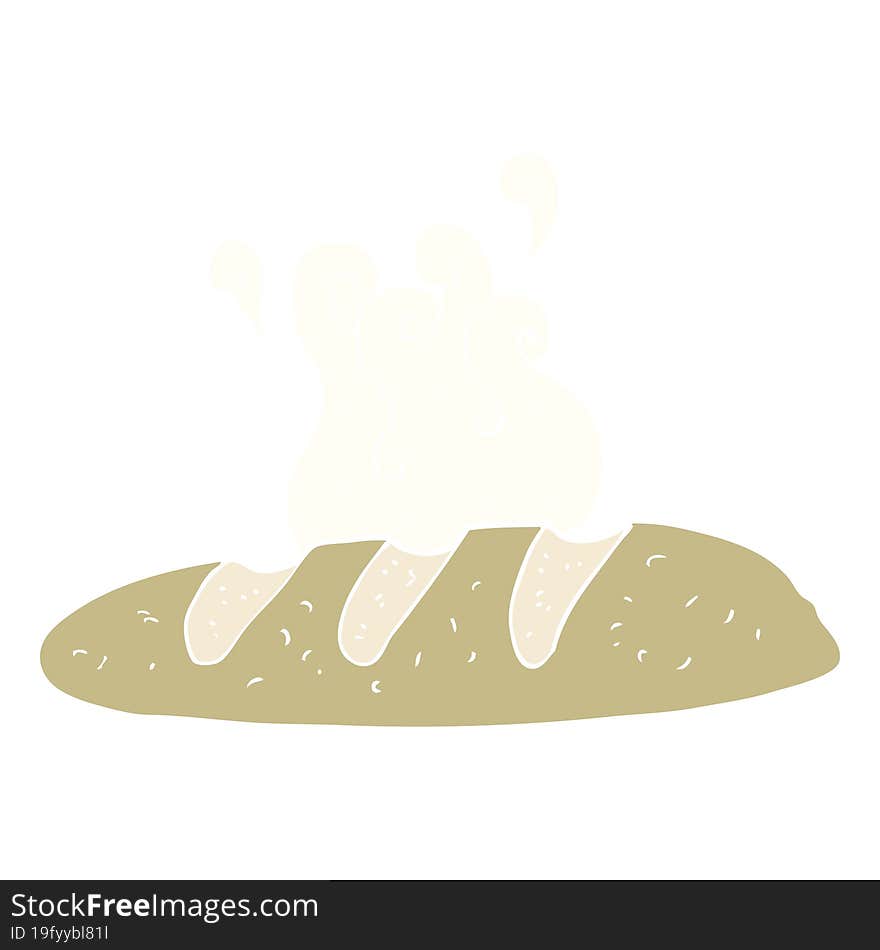 flat color illustration of loaf of bread. flat color illustration of loaf of bread