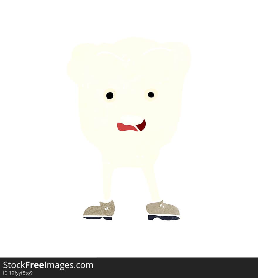 cartoon tooth looking afraid