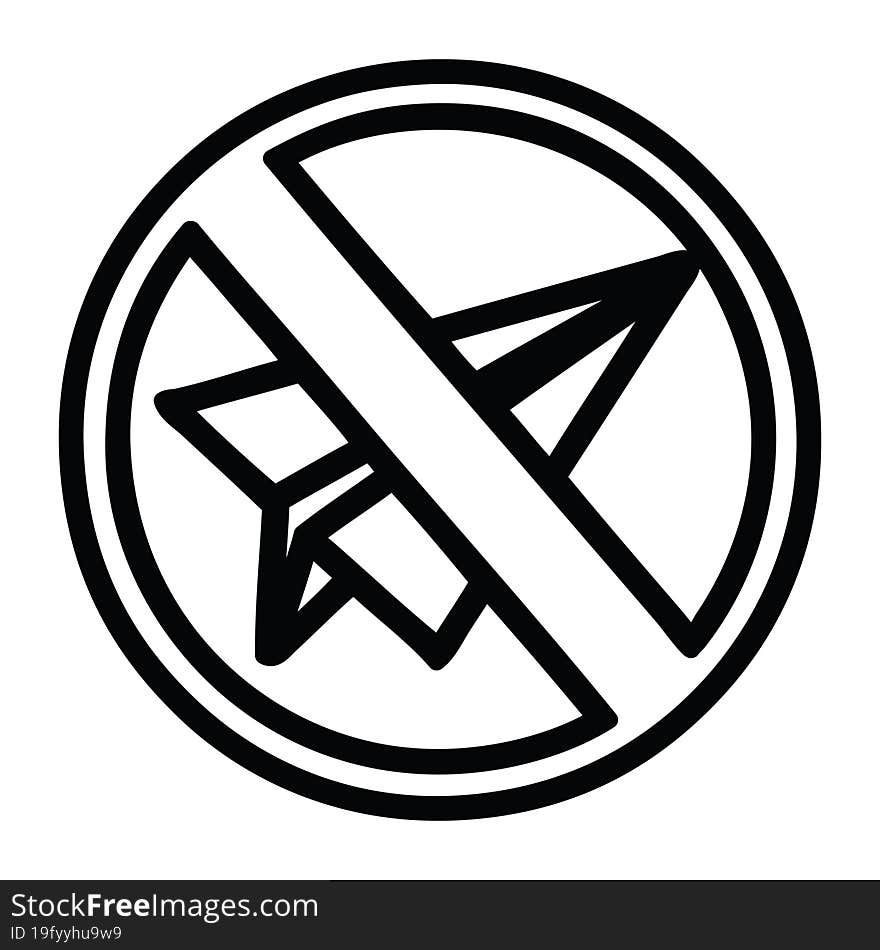 paper plane ban icon