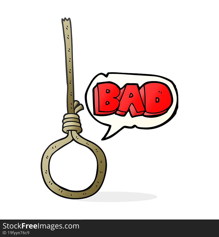 speech bubble cartoon noose