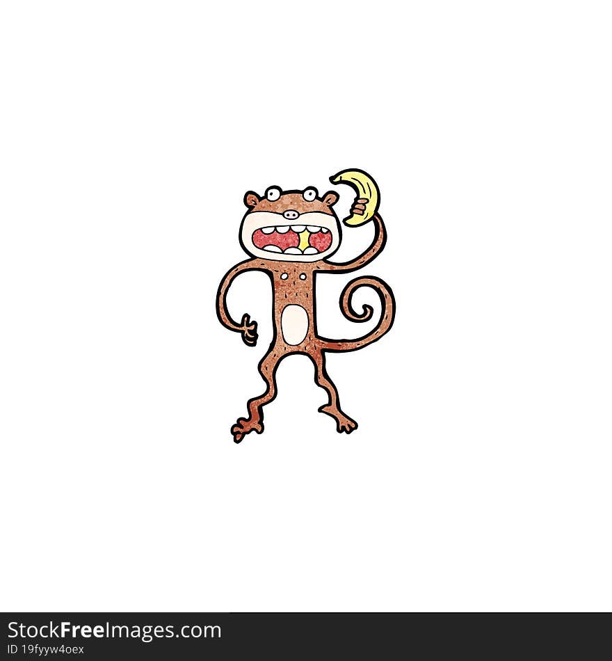 cartoon monkey eating banana