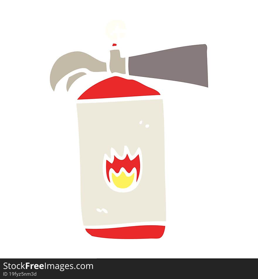 flat color illustration cartoon fire extinguisher