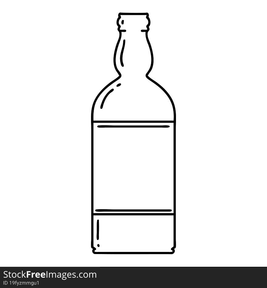 black line tattoo of a bottle