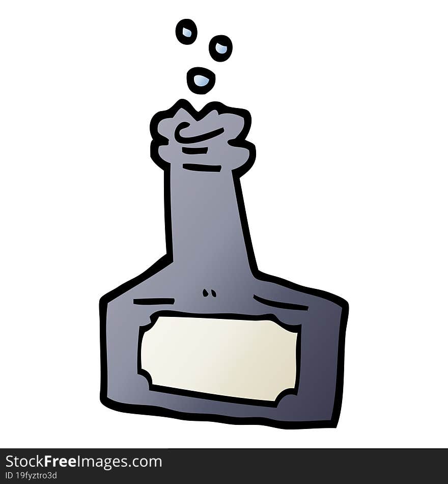 Vector Gradient Illustration Cartoon Bubbling Bottle