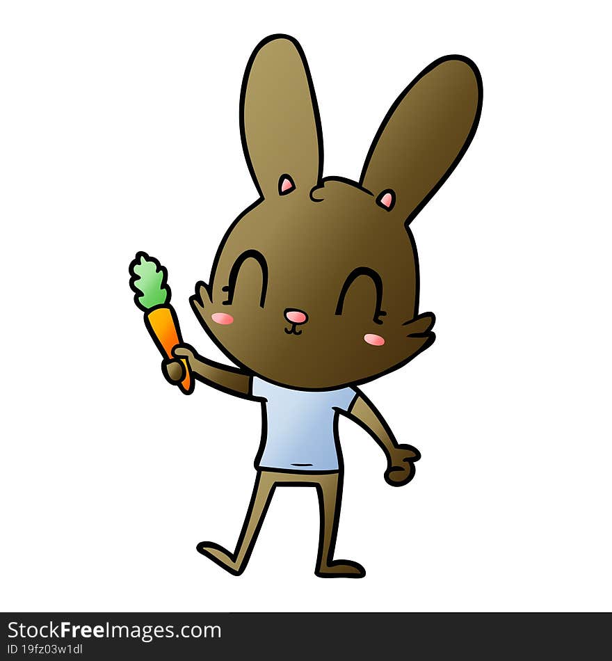 cute cartoon rabbit with carrot. cute cartoon rabbit with carrot