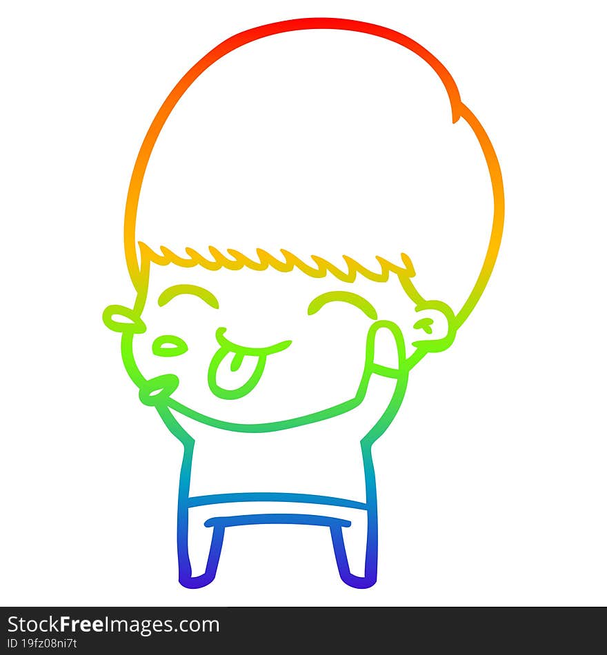 rainbow gradient line drawing cartoon calm boy