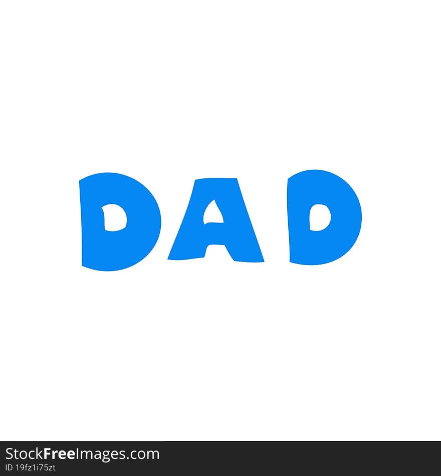 flat color style cartoon word dad