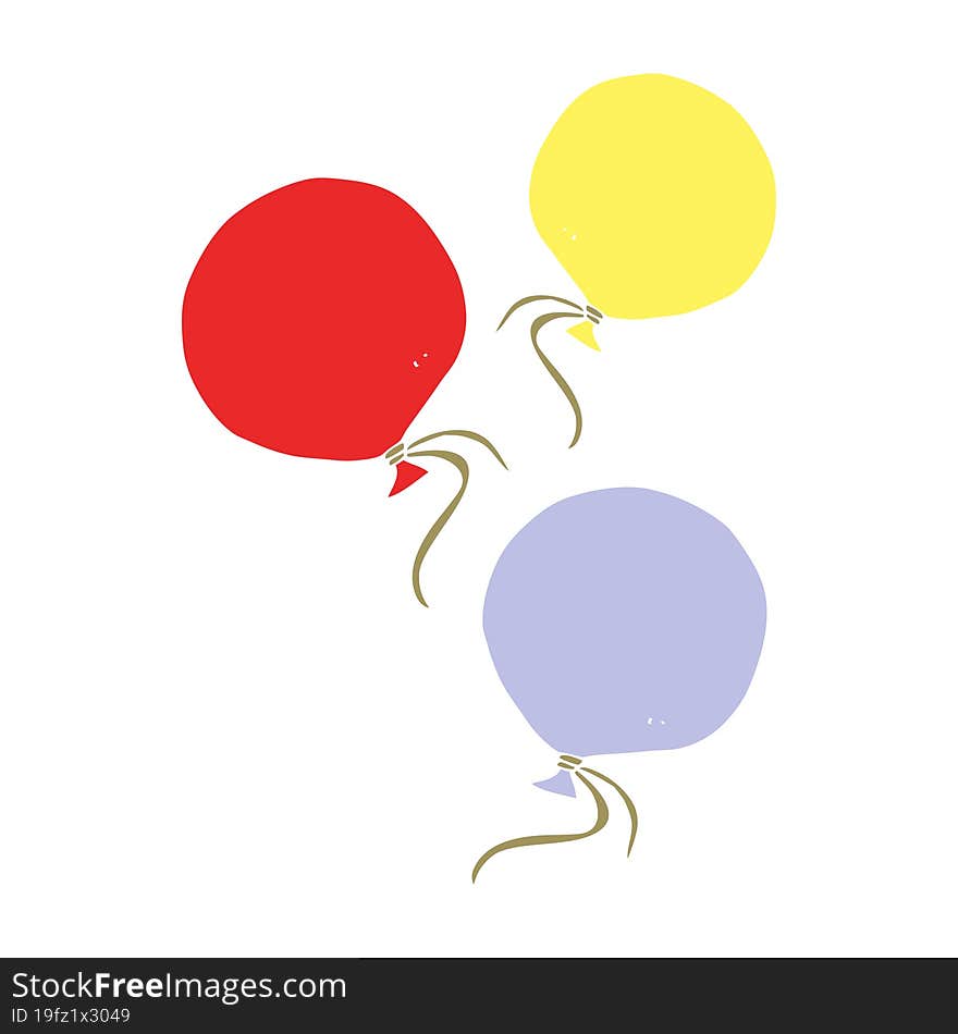 flat color illustration of a cartoon balloons