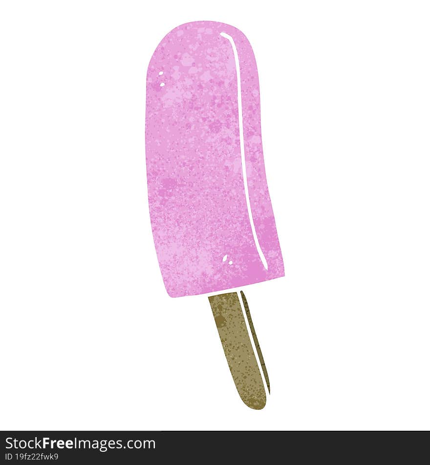 freehand retro cartoon ice lolly