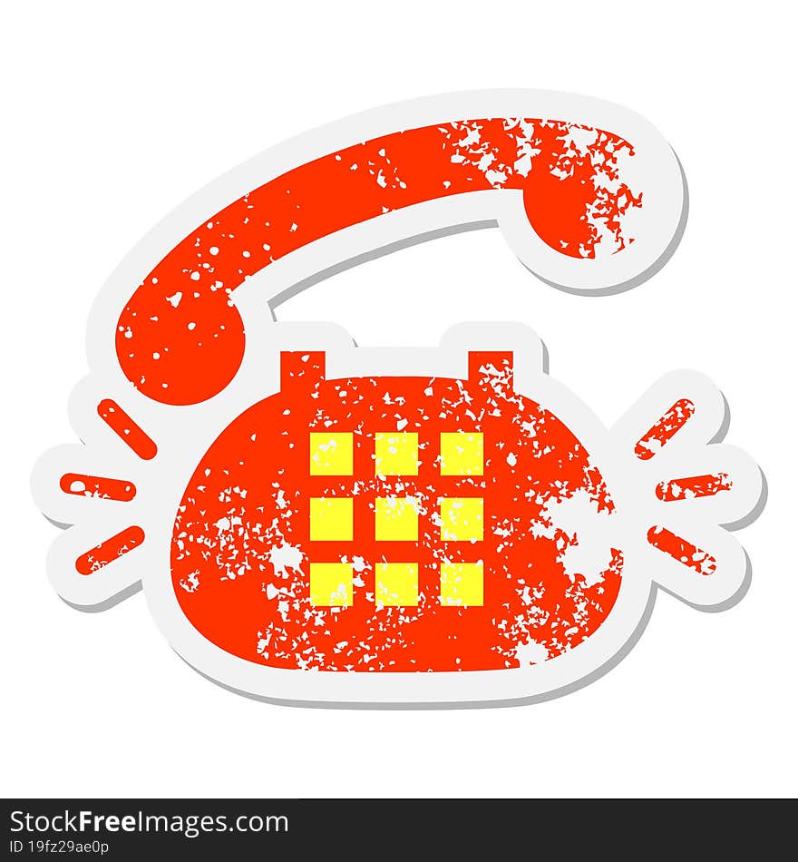 ringing telephone grunge sticker