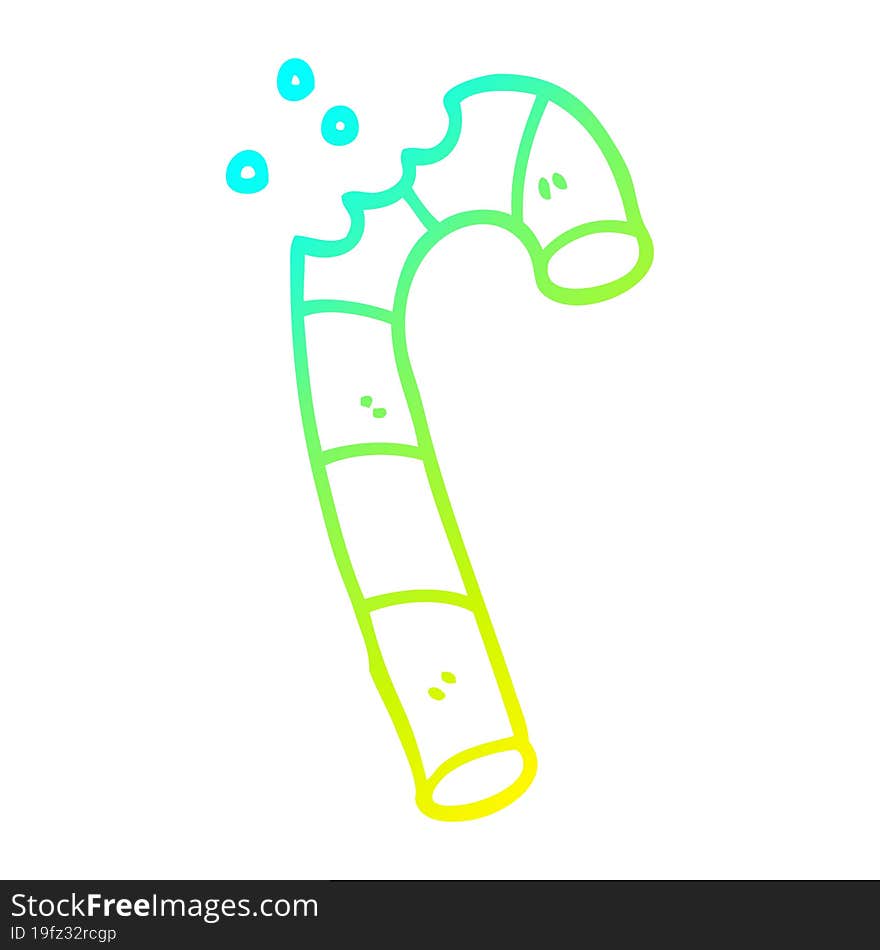 cold gradient line drawing cartoon xmas candy cane