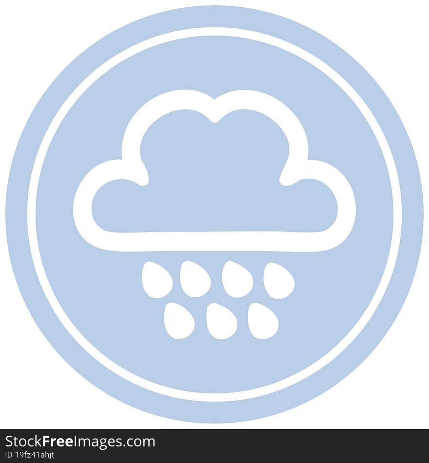 rain cloud circular icon