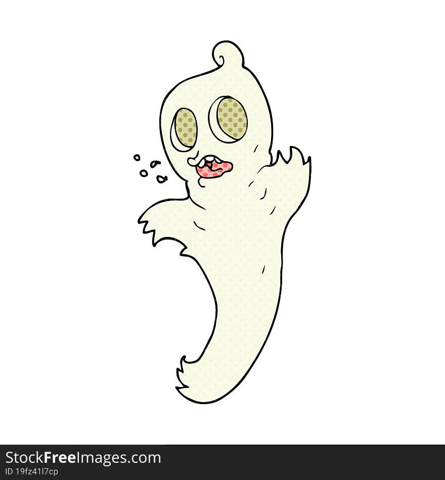 freehand drawn cartoon ghost