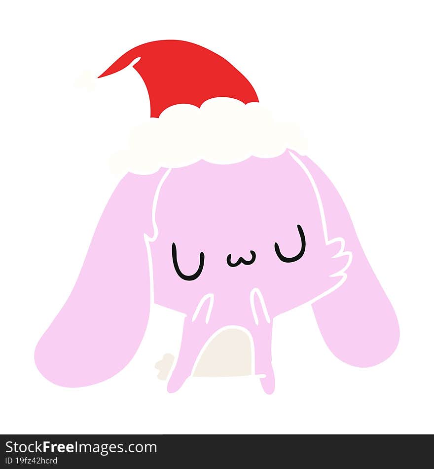 christmas cartoon of kawaii rabbit