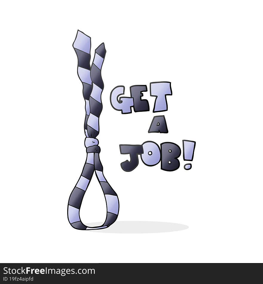 cartoon get a job tie noose symbol