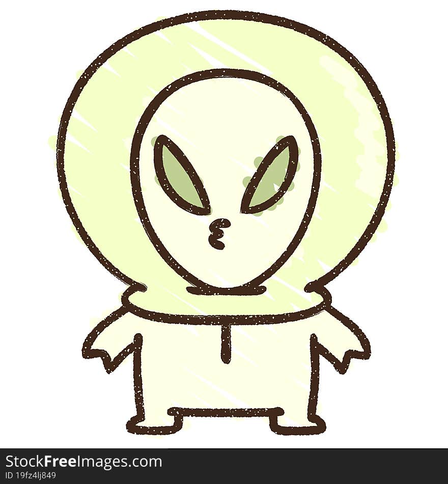 Cute Alien Chalk Drawing