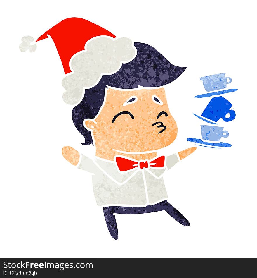 Christmas Retro Cartoon Of Kawaii Boy