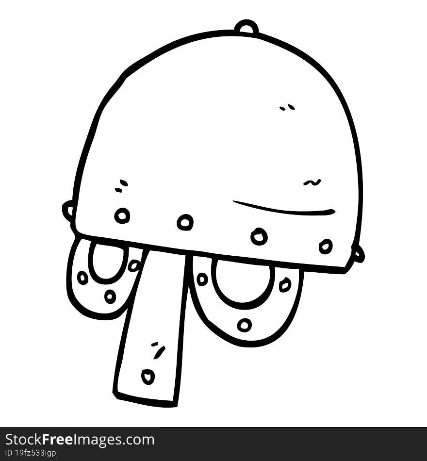 line drawing cartoon viking helmet