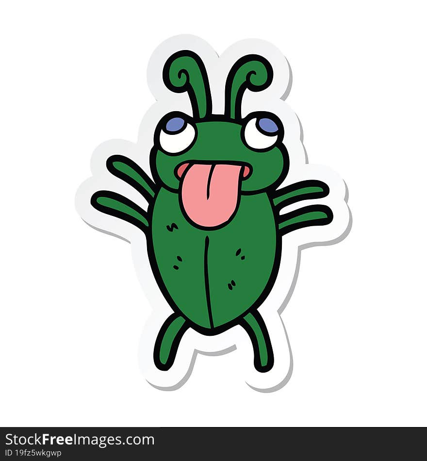 sticker of a funny cartoon bug