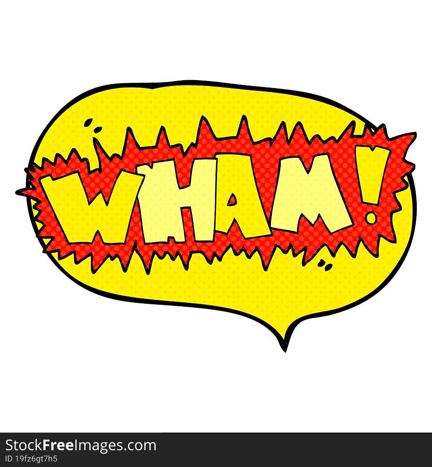 Comic Book Speech Bubble Cartoon Wham! Symbol