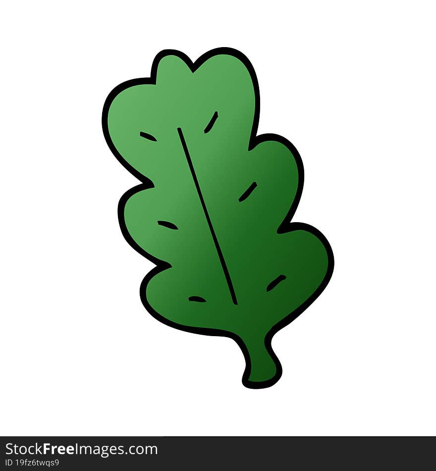 cartoon doodle leaf