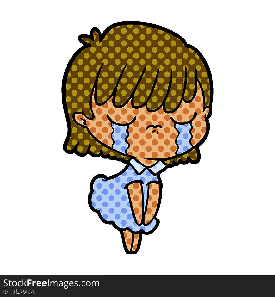 cartoon woman crying. cartoon woman crying