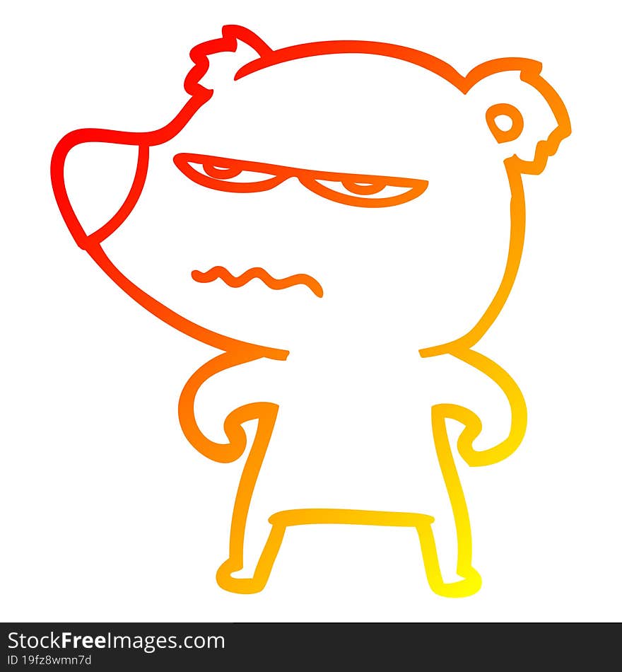 warm gradient line drawing angry bear polar cartoon