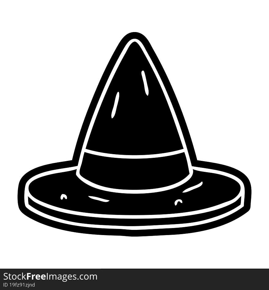 Cartoon Icon Drawing Of A Witches Hat