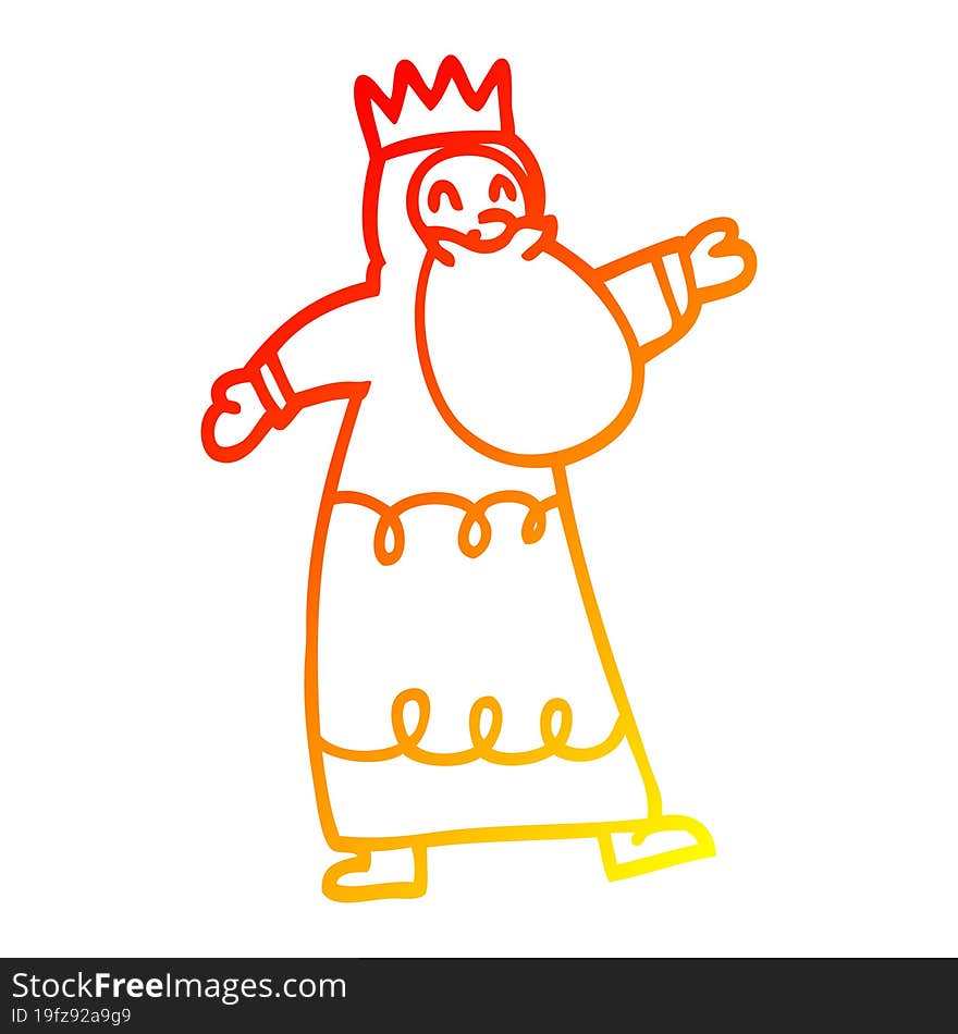 warm gradient line drawing cartoon wise king