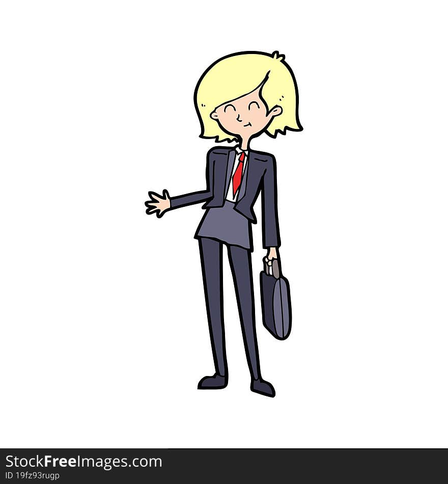 cartoon businesswoman