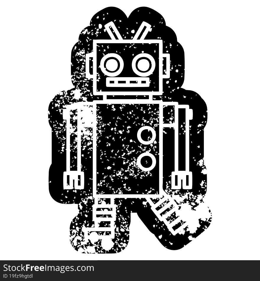 dancing robot distressed icon