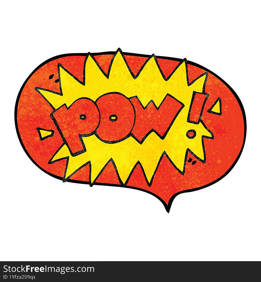 speech bubble textured cartoon pow symbol