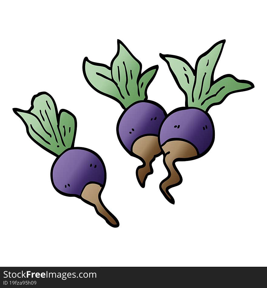 cartoon doodle beetroot plants