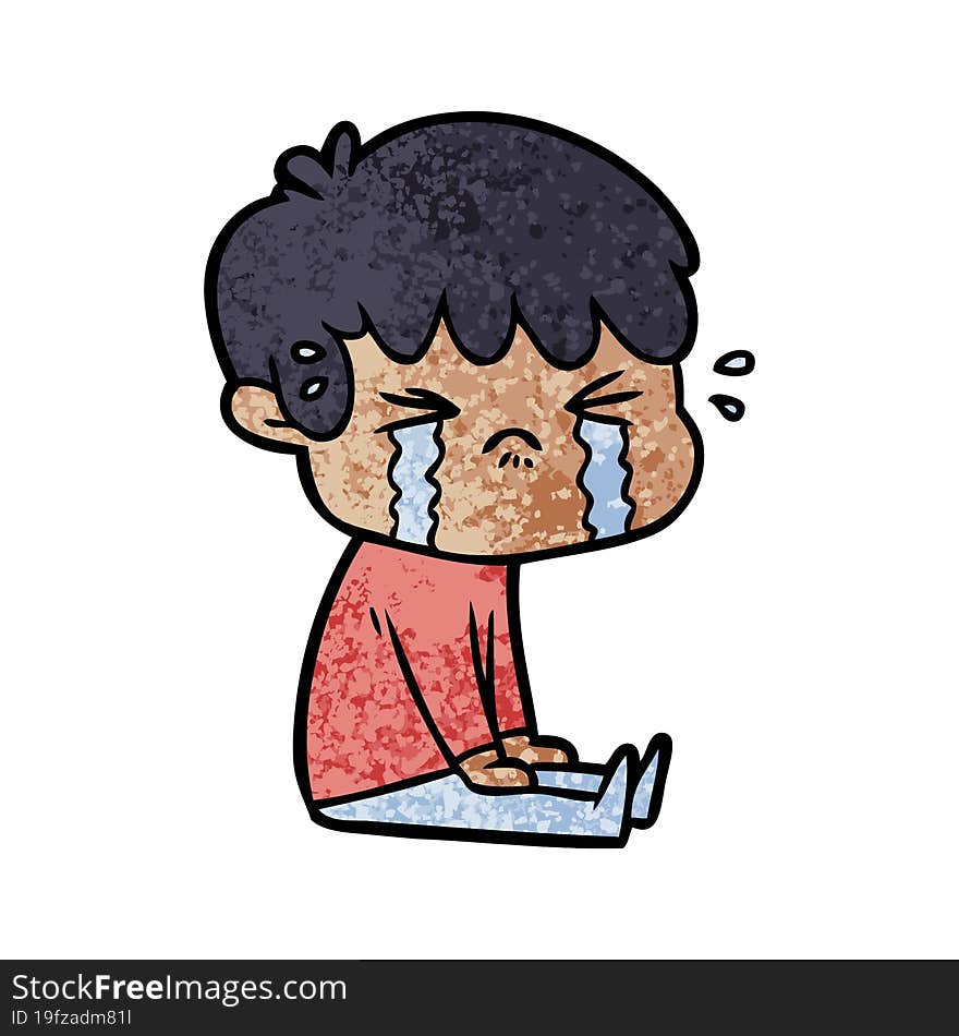 cartoon boy crying. cartoon boy crying