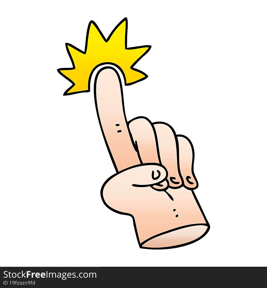 pointing finger quirky gradient shaded cartoon