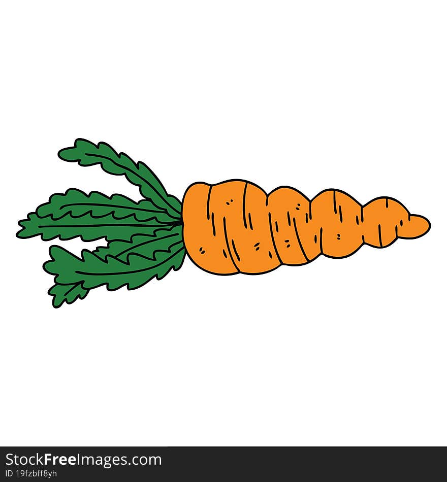 hand drawn quirky cartoon carrot. hand drawn quirky cartoon carrot