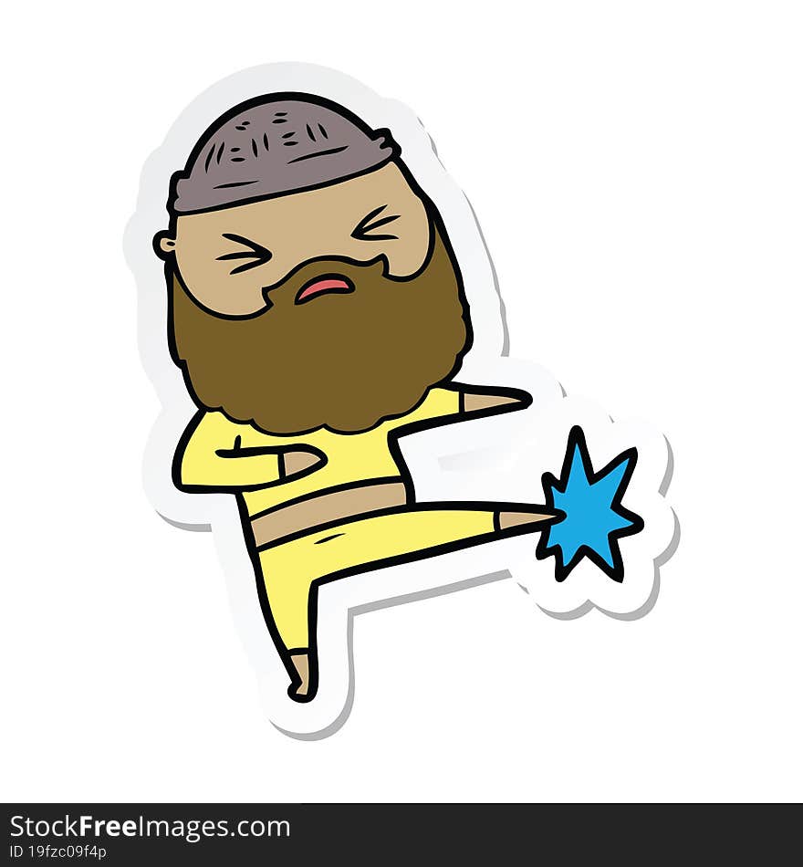 sticker of a cartoon man with beard