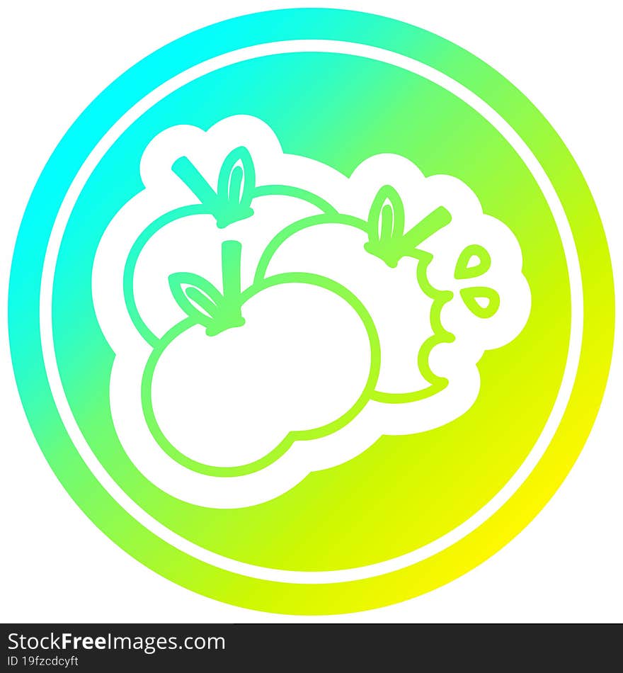 Juicy Apples Circular In Cold Gradient Spectrum