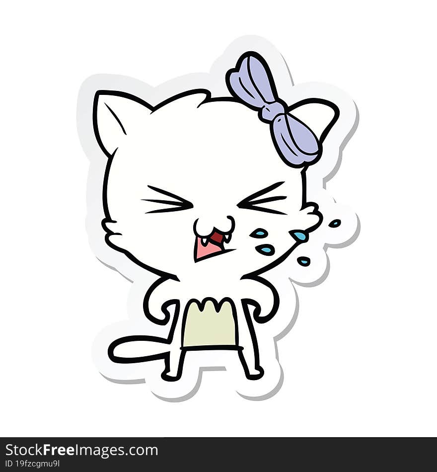 Sticker Of A Cartoon Cat