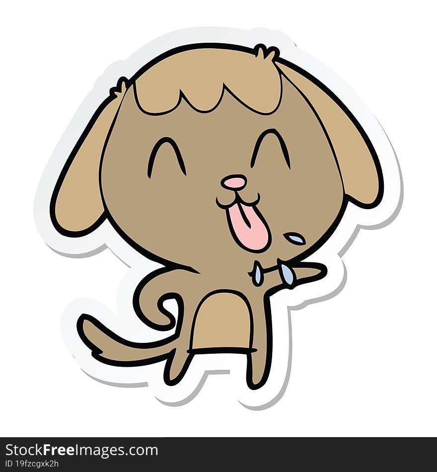 sticker of a cute cartoon dog