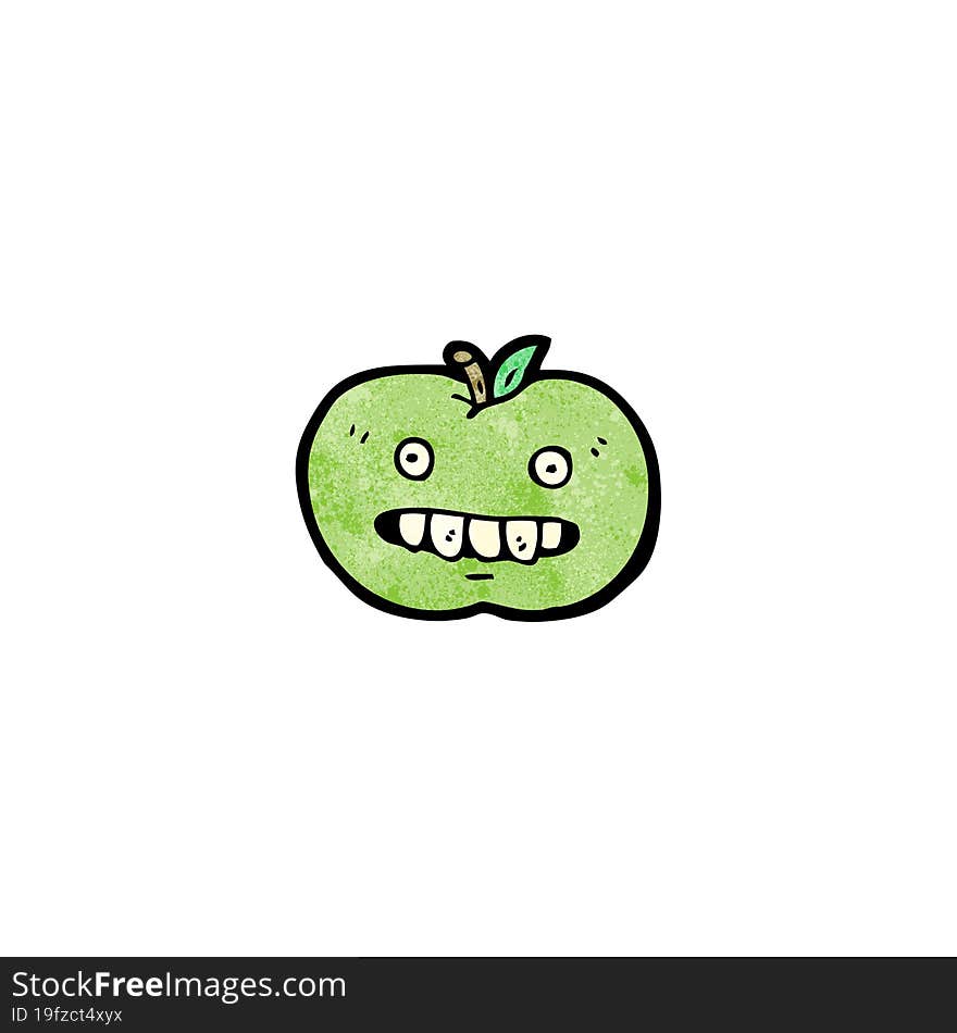 funny apple cartoon character