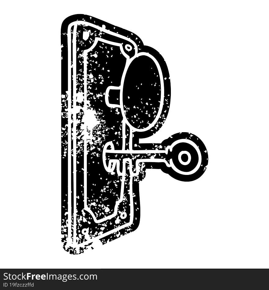 grunge icon drawing of a door handle