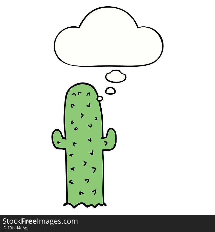 cartoon cactus and thought bubble